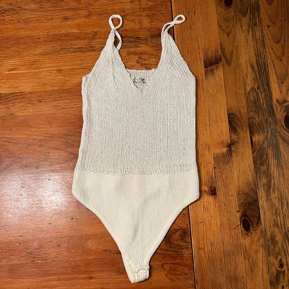 Free People Cream Knit Bodysuit - Picture 2 of 7